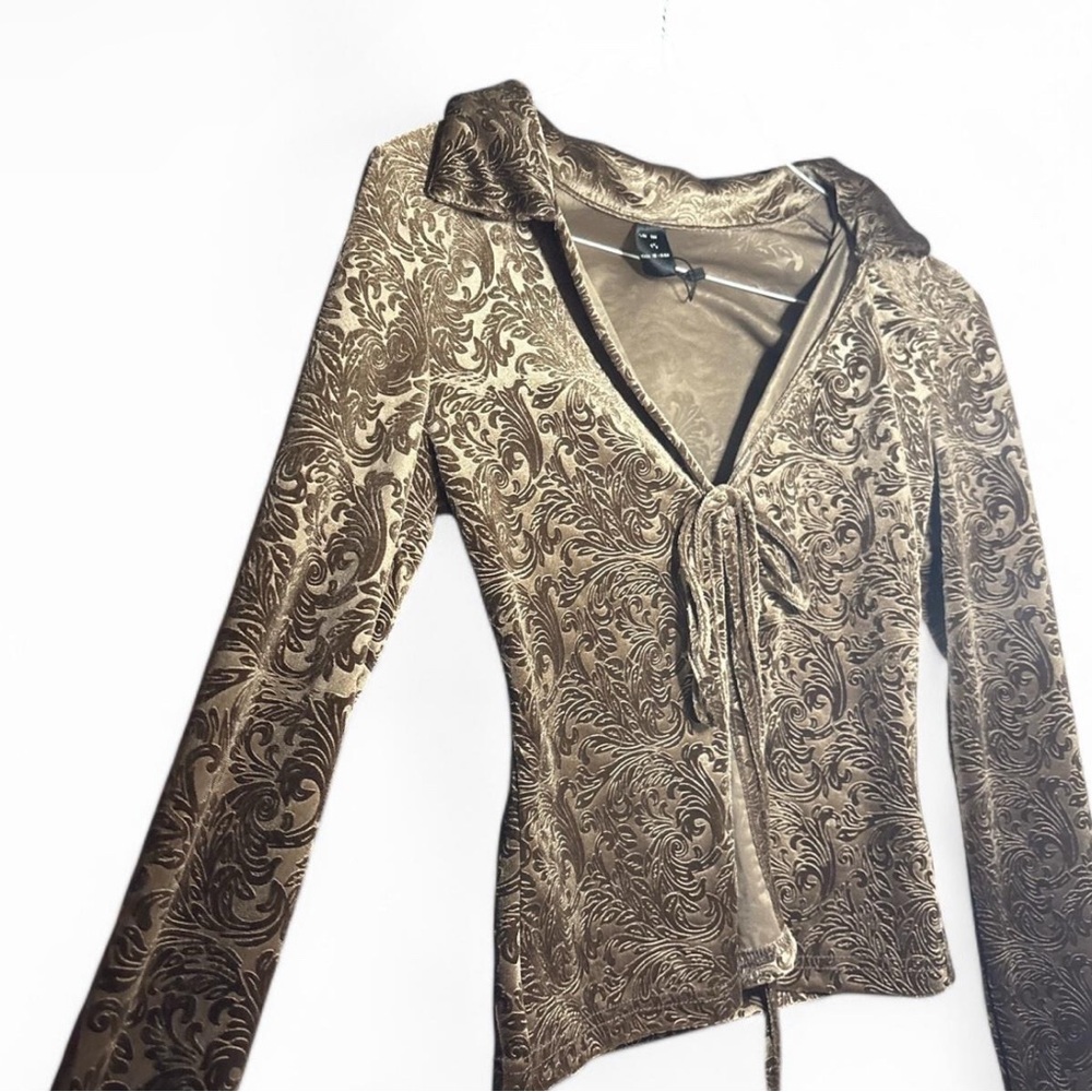 Elegant Brown Patterned Women's Top